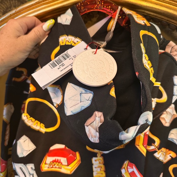 GCDS Black Graphic Hoodie with Bold Designs, Size 8, NWT - Picture 6 of 6